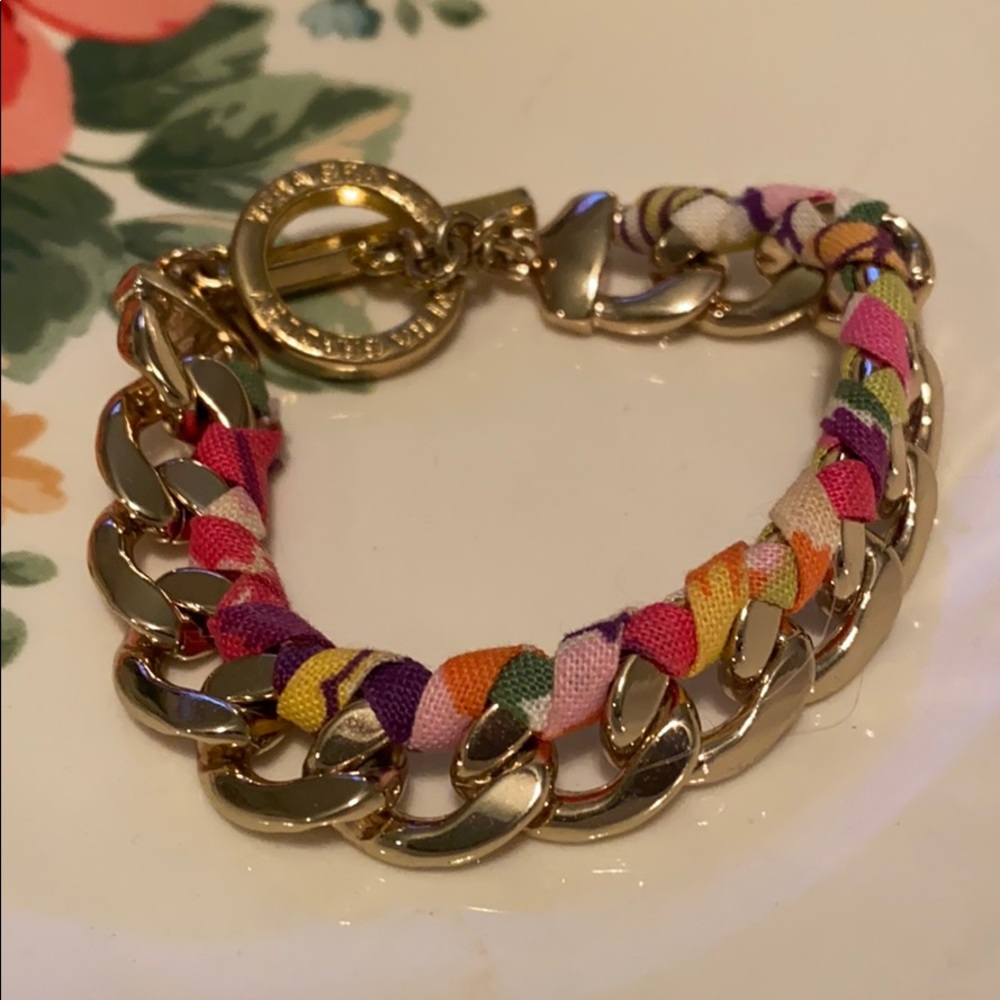 Vera Bradley gold & colorful cute fabric bracelet✨